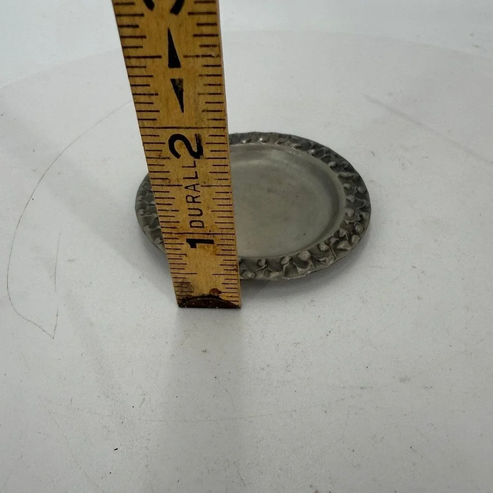 Vintage Pewter Norwegian Mini Plate Trinket Dish-Perletinn-Made in Norway